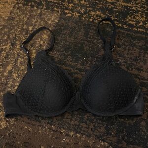 Auden Black Textured Bra